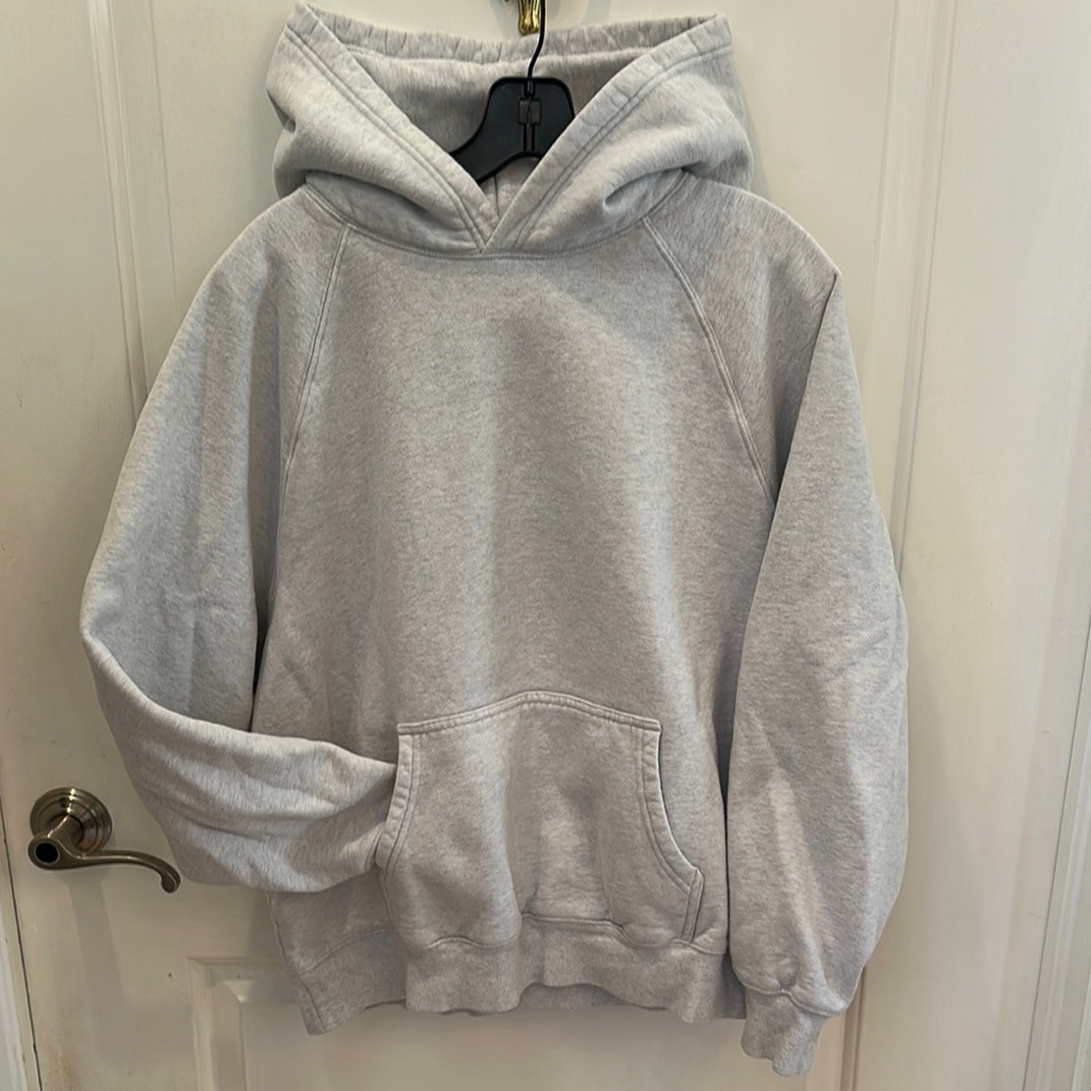 Aritzia Light Gray Hoodie Sweatshirt